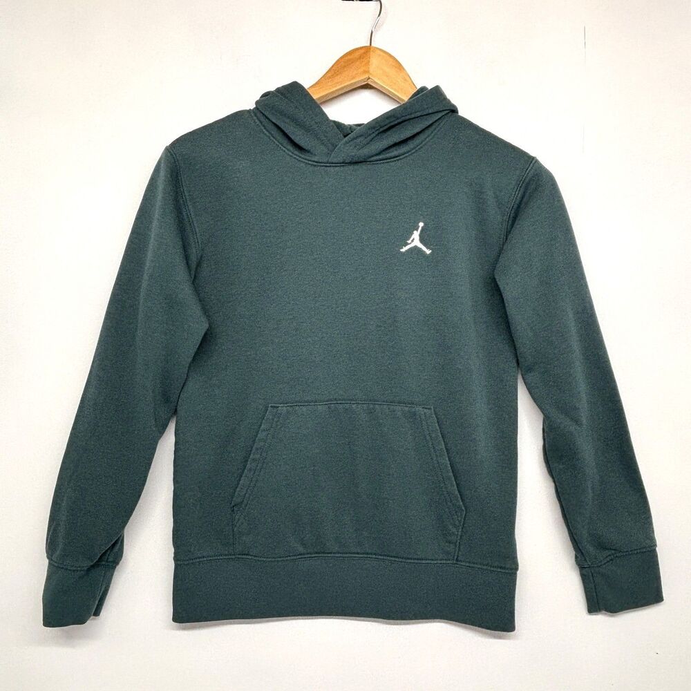 Air Jordan Fleece Pullover Hoodie Green Youth Size Medium 10-12 Years Old